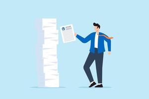 HR manager stacking resumes constructing strong team building talent strategic hiring foundation of success vector