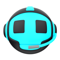 3d minimal artificial intelligence concept. Artificial Intelligence Robot Service. AI chip with robotic head and mouth mic. 3d illustration png
