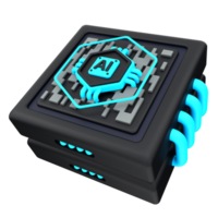 3d minimal artificial intelligence concept. Artificial Intelligence Server. AI chip with data server. 3d illustration png