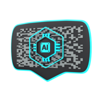 3d minimal artificial intelligence concept. artificial intelligence chat. chat bubble. AI chip with message bubble. 3d illustration png