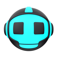 3d minimal artificial intelligence concept. Artificial Intelligence Robot. AI chip with a robotic head. 3d illustration png
