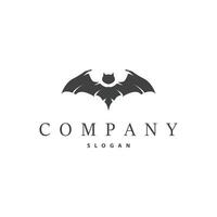 Bat logo design simple halloween bat black silhouette illustration design template vector