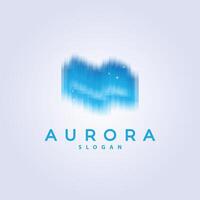 Aurora Light Wave Sky View Logo, Simple Abstract Templet Illustration Design vector