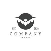 Bat logo design simple halloween bat black silhouette illustration design template vector