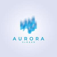 Aurora Light Wave Sky View Logo, Simple Abstract Templet Illustration Design vector