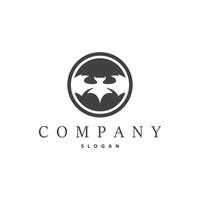 Bat logo design simple halloween bat black silhouette illustration design template vector