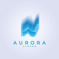 Aurora Light Wave Sky View Logo, Simple Abstract Templet Illustration Design vector