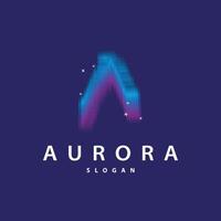 Aurora Light Wave Sky View Logo, Simple Abstract Templet Illustration Design vector