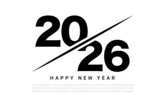 2026 Happy New Year Text Design . vector