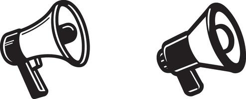 two megaphones on a white background. Illustrations icon vector