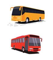 Illustration of Colorful Buses with different colors vector