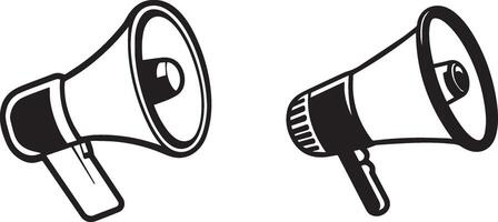 two megaphones on a white background. Illustrations icon vector