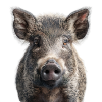 front view pig isolated on transparent background , png