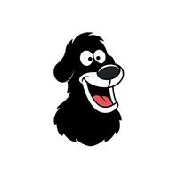 Black Russian Terrier dog laughs icon illustration vector