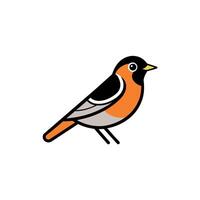 Blackburnian Warbler bird looks icon illustration vector