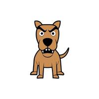 Black Mouth Cur dog angry icon illustration vector