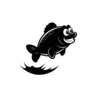 Black Crappie fish jumps icon illustration vector