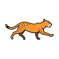 Bobcat leopard runs icon illustration vector