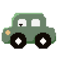 hand drawn pixelated car decoration png