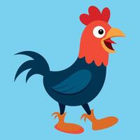 Booted Bantam chicken laughs icon illustration vector