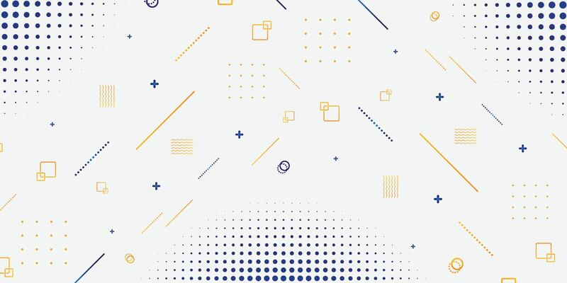 Trendy Geometric Shapes Orange And Blue Background