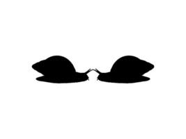 Silhouette of the Snails are also called Escargot, Flat Style, Pair Animal Series, can use for Logo, Art Illustration, Apps, Website or Graphic Design Element vector