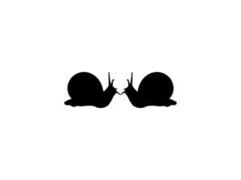 Silhouette of the Snails are also called Escargot, Flat Style, Pair Animal Series, can use for Logo, Art Illustration, Apps, Website or Graphic Design Element vector