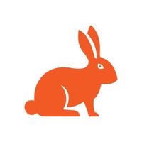 Rabbit icon. Flat color design. illustration vector