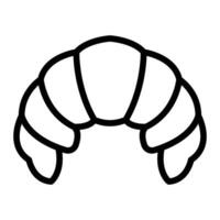 Croissant Line Icon Design vector
