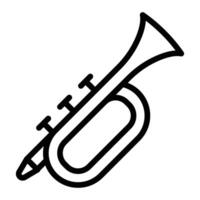 Trumpet Line Icon Design vector