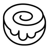 Cinnamon Roll Line Icon Design vector