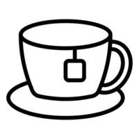 Tea Bag Cup Line Icon Design vector