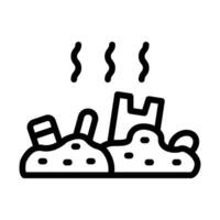 Land Pollution Line Icon Design vector