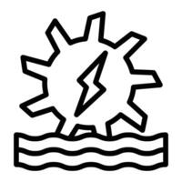 Hydro power Line Icon Design vector