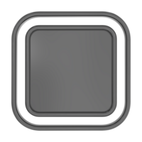 a gray square button with a shadow on a transparent background png