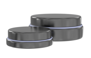 two black containers with lids on a transparent background png