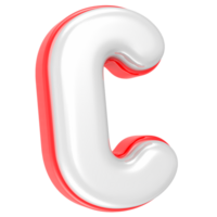 3d rendering Font C isolated png