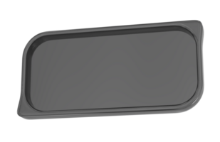 a black rectangular tray on a transparent background png