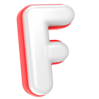 3d rendering Font F isolated png