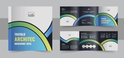 Creative business square trifold brochure template design layout vector