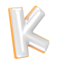 K Number 3D Render png
