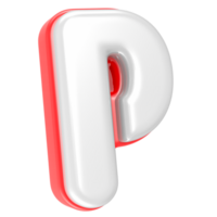 3d rendering Font P isolated png