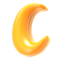 c Font Yellow 3D Rendering png