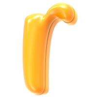 r Font Yellow 3D Rendering png