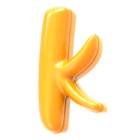 k Font Yellow 3D Rendering png