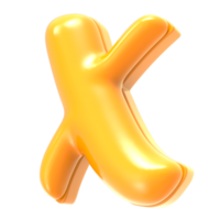 x Font Yellow 3D Rendering png