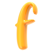 f Font Yellow 3D Rendering png