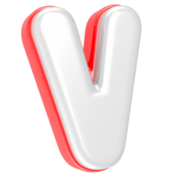 3d rendering Font V isolated png