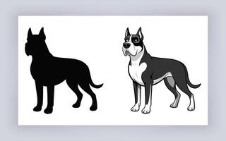 Dog silhouettes image prints icons vector