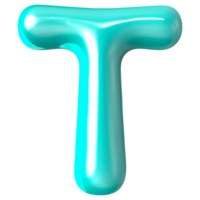 Font T 3D Render png